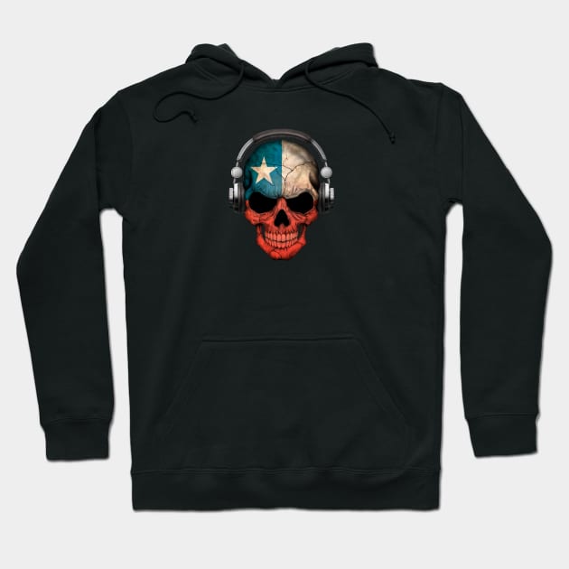 Dark Skull Deejay with Chilean Flag Hoodie by jeffbartels